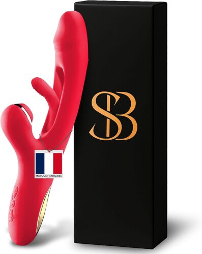 Jgd-Vibromasseurs Sex Toýs Femme I 3en1 Gode Vibro-Masseur Sextoy Vibromasseur I Sextoyse Femme Clitoridienne 7 Modes De Battement Et 14 Modes De Vibration Stimulateur Point G & Clitoris I Rouge Pass