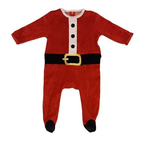 Grenouillere Rouge. Dors Bien. Pyjama. Pere Noel. Kiabi. 18 Mois. 77 - 82 Cm. 11 Kgs