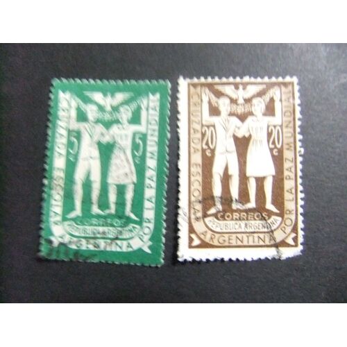 91 Argentina 1947/ Cruzada Studiantil Para La Paz Mundial / Yvert 492 / 493 Fu