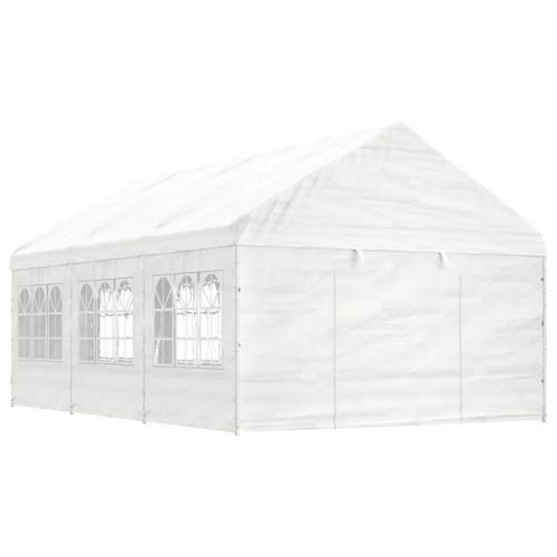 Prolenta Premium - Belvédère Avec Toit Blanc 6,69x4,08x3,22 M Polyéthylène