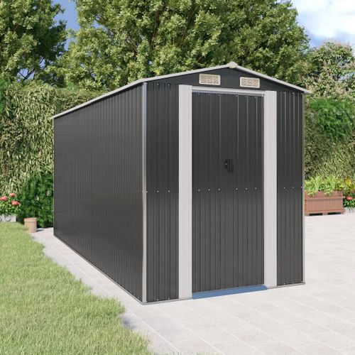 Prolenta Premium - Abri De Jardin Anthracite 192x440x223 Cm Acier Galvanisé