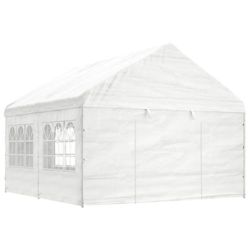 Prolenta Premium - Belvédère Avec Toit Blanc 4,46x4,08x3,22 M Polyéthylène