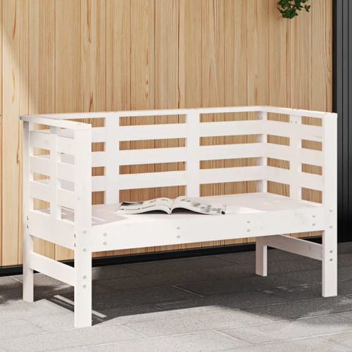 Prolenta Premium - Banc De Jardin Blanc 111,5x53x71 Cm Bois Massif De Pin
