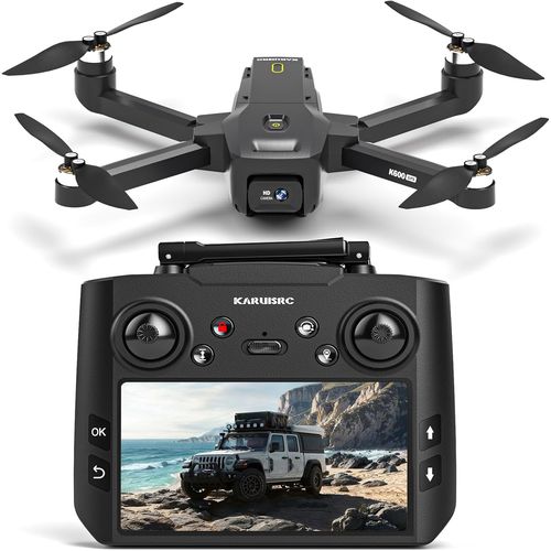 Gps Drone Avec Caméra 4k, Écran Fpv 4,5"", Transmission 5ghz, Drone Pliable, Moteur Sans Balais, Retour Auto, Suivi & Carte Sd, Contrôle Gestuel, Flux Optique Pour Adultes/Débutants