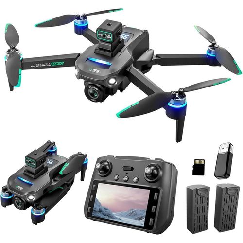 Drone Gps Avec Caméra 1080p Moteur Brushless,Télécommande Avec Écran 4.5 Pouces,Caméra Esc 120°,Transmission Fpv 5g,20 * 2 Minutes De Vol,Carte Sd,260g