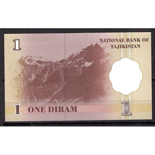 Billet De Banque Tadjikistan 1 Diram 1999 Neuf Unc Pick 10 Dimension 110 × 60 Mm