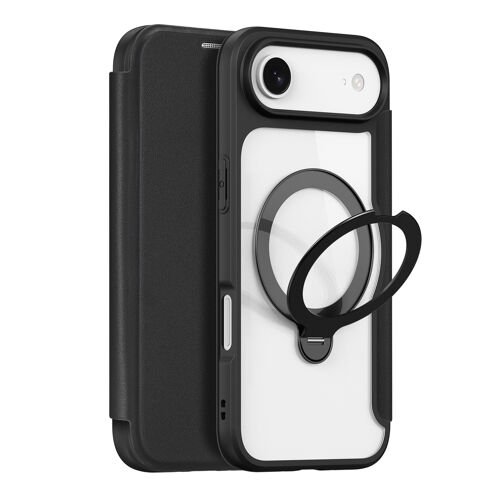 Coque pour iPhone 17 Air,Magsafe support wireless charging,Clamshell,Étui Livré avec magnetic stand,Étui De Téléphone À Cassette - Noir