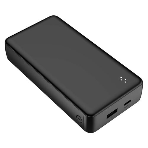 Powerbank 20000mah Usb-A / Usb-C Avec Cable Compact Wow Noir