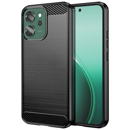 Coque pour Oppo Reno 14F / 14 FS en Silicone Effet Carbone Texture Brossée Noir