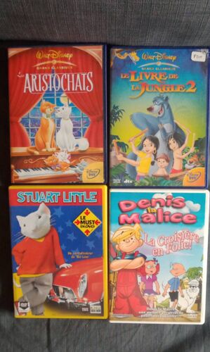 Lot De 4 Dvd Enfant. Aristochats . Le Livre De La Jungle 2. Stuart Little. Denis La Malice