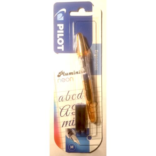 Pilot Pluminix Neon Ergonomic - Jaune / Yellow - Stylo Plume Calligraphie - Petit Format Ergonomique