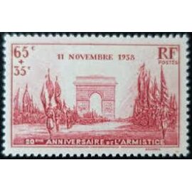 Arc De Triomphe À Paris : 20ème Anniversaire De La Victoire Année 1938 N° 403 Yvert Et Tellier Luxe