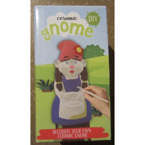 Ceramic Gnome Diy Nain En Plâtre À Peindre + Pinceau + 4 Couleurs