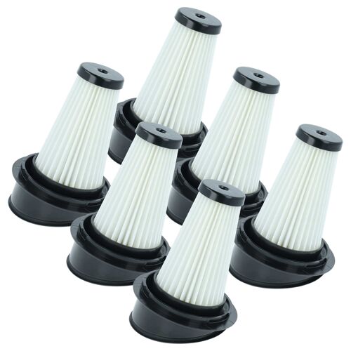 vhbw 6x filtre compatible avec Grundig VCH9930, GMS3810, GMS3820, VCH 9129 L, VCH 9130 E, VCH9929L aspirateur - filtre HEPA noir / blanc