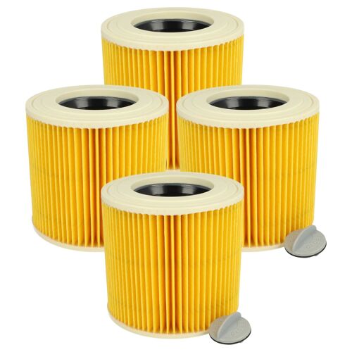 vhbw 4x filtre plissé compatible avec TackLife PVC05B, PVC01B aspirateur - jaune / marron