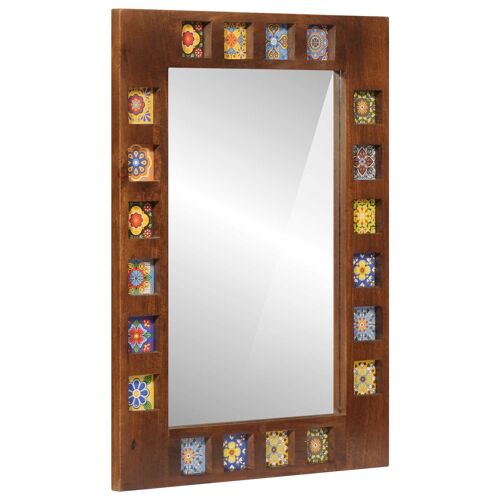 Vidaxl Miroir De Salle De Bain Avec Stockage Noyer 50 X 70 X 3 Cm
