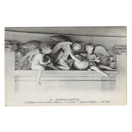 Carte Postale N°86 , Maisons-Laffitte , Le Château , Grand Escalier D'Honneur , "La Science" , Groupe D'Enfants