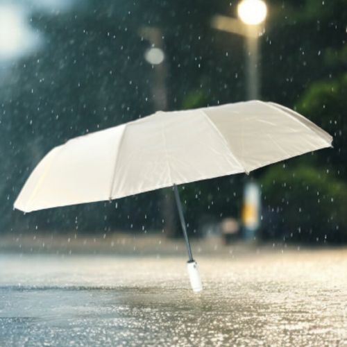 Parapluie Automatique Beige 12 Baleines Renforcées 12k Pour Une Protection Majeure Contre La Pluie Et Une Solidité Au Vent
