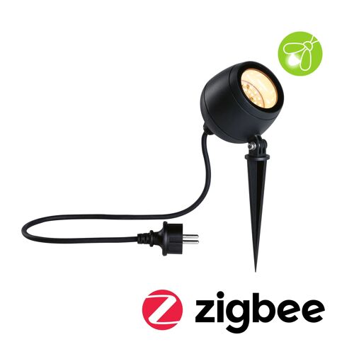 Projecteur De Jardin Led Smart Home Zigbee 3.0 Kikolo Favorable Aux Insectes Ip65 90mm Tunable Warm 6,2w 400lm 230v 80° Anthracite Matière Plastique#Aluminium