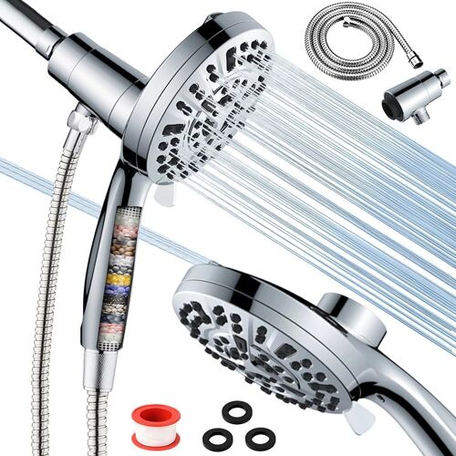 JGD-Pomme de douche avec support magnétique, 10 modes de pulvérisation, tête Hower haute pression avec tuyau de 1,5 m, pommeau de douche puissant pour salle de bain, ensemble de pommeau de douche