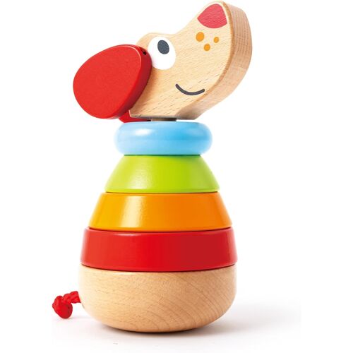 Ulteronixshop-Anneaux Empilables Pour Bébé Chien - Jouet En Bois Enfant 12 Mois Plus - Anneaux Multicolores - Éveil Pour Enfant Couleurs, Compter, Motricité, Coordination - Fille & Garçon