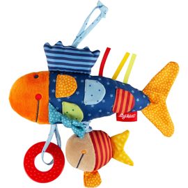 JGD-sigikid, Fille et Garçon, Peluches d'Activités Poisson, Play-Q, Multicolore, 40104, Aktiv-fisch