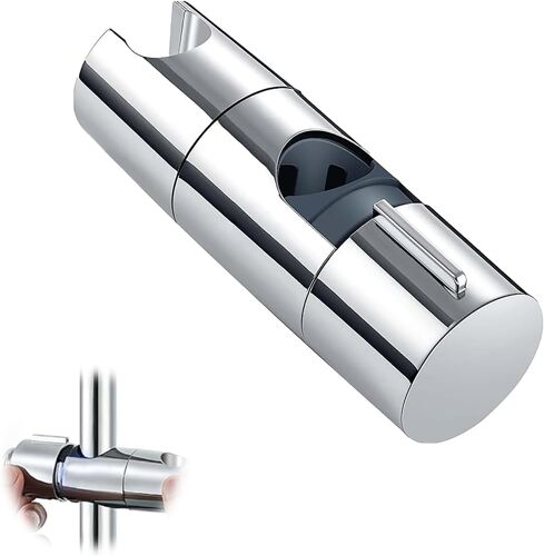 Support de Douche, Support de Pommeau de Douche Réglable pour Barre Coulissante de 19 à 25 mm, Support de Douchette Sans Perçage, Rotatif à 360° pour Barre de Douche, Installation Facile et Durable