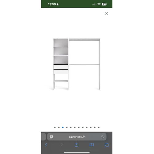 Kit dressing 1 colonne réversible Zodiak coloris blanc H. 200 x L. 181,5 x P. 45 cm