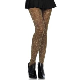 Collants Brillants Noir Et Doré Femme