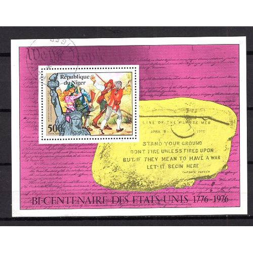 Niger 1976 Bicentenaire De L'Independance Des Etats Unis Bloc Yvert N° 14 Oblitere