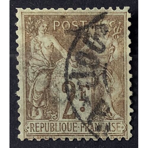 Sage 2f Bistre / Azuré (Joli N° 105) Obl - France Année 1898 - Brn83 - N34174