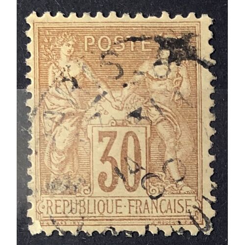 Sage 30c Brun-Jaune (Type Ii = N Sous U) (N° 80) Obl - France Année 1876 - Brn83 - N34169