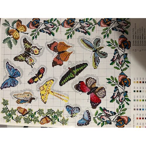 Schémas Point De Croix Motif Papillons 2 Pages