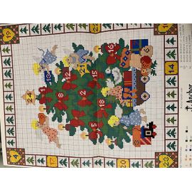 Planche Schémas Point De Croix Motif Calendrier De L'Avant 2 Pages