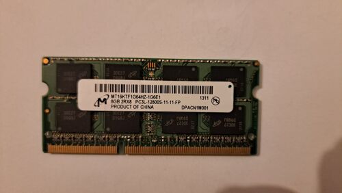 Barrette mémoire RAM PCL3 8 GO Micro MT16KTF1G6E1 pour PC portable