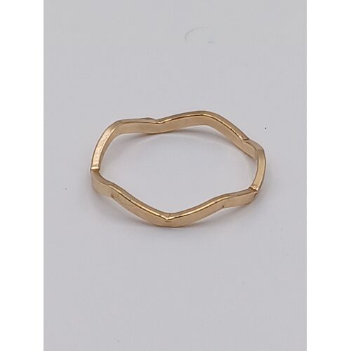 Bague Métal Doré,Fine Et Ondulé, Taille 17,83 Mm