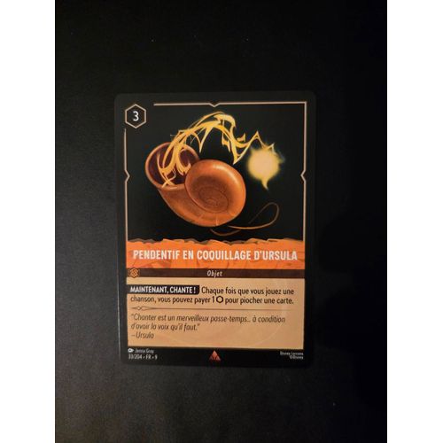 Carte Lorcana Pendantif En Coquillage D Ursula Rare 33/204 Chap 9 Nm Fr Pokefantasyy