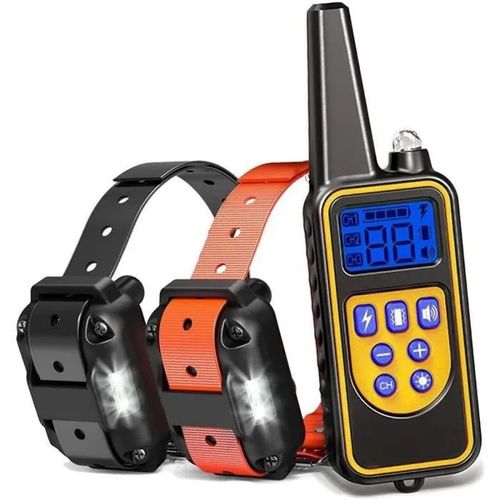 Collier De Dressage Pour Chien ,Collier Anti Aboiement Chien Électrique Étanche Rechargeable Avec Télécommande Distance 800m Pour Deux Chiens