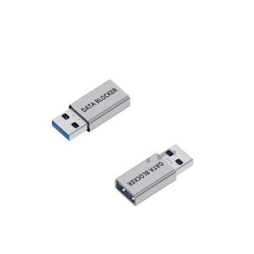 Bloqueur de données USB A mâle vers A femelle - Protection contre le vol de données (Lot de 2)