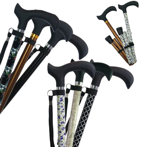 Canne Design En Aluminium Pliante Ou Fixe - Noir - Pliante 