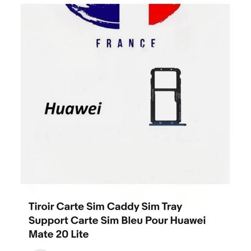 Tiroir Carte Sim Caddy Sim Tray Support Carte Sim Bleu Pour Huawei Mate 20 Lite
