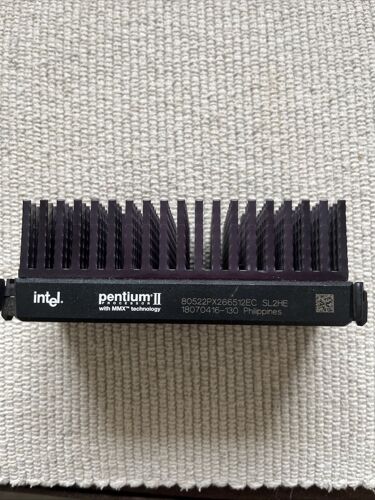 Intel Pentium II 266Mhz MMX 512k slot 1 CPU with Heatsink SL2HE or SL269