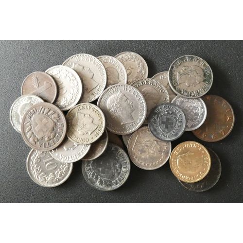 Lot De 25 Pièces De Suisse. 1 Centime À 1 Franc. Entre 1899 Et 1984