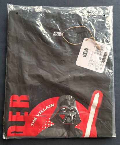 T-Shirt Noir Et Rouge H/F Star Wars Dark Vador Taille M