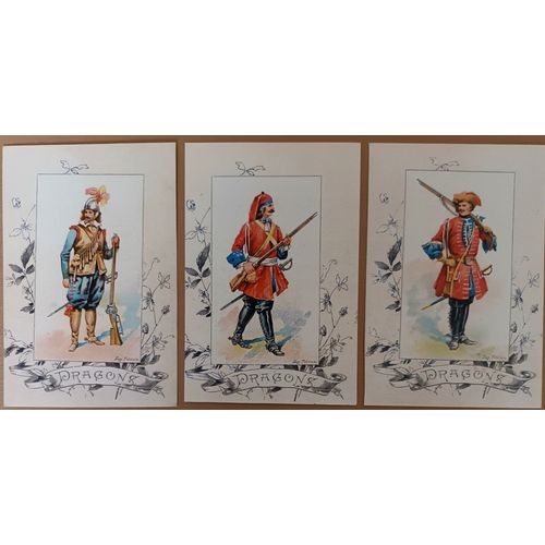 Lot 9 Cartes Anciennes Uniformes Militaires France - Dragons