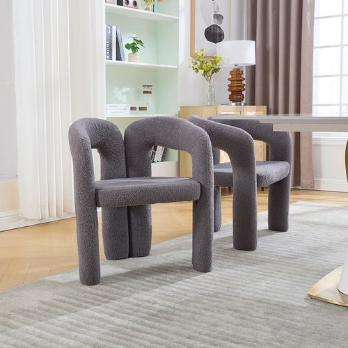 Fauteuil ergonomique haut de gamme revêtement teddy exclusif design unique soutien dorsal confort maximal gris