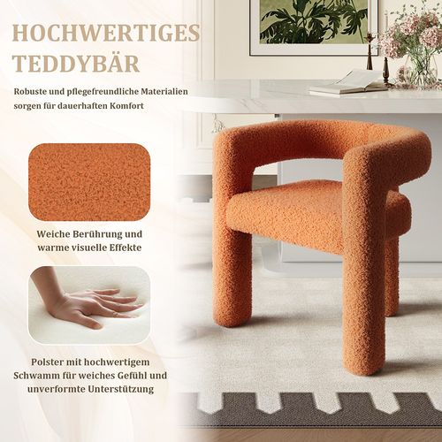 Fauteuil ergonomique teddy flor haut de gamme design unique confort maximal polyvalent montage rapide orange
