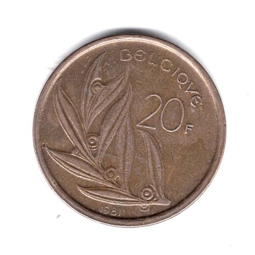 Belgique Piece De 20 Francs 1981 En Francais Laiton De Nickel Ref Km 160 Poids 8.56 G Diametre 26.65 Mm Epais