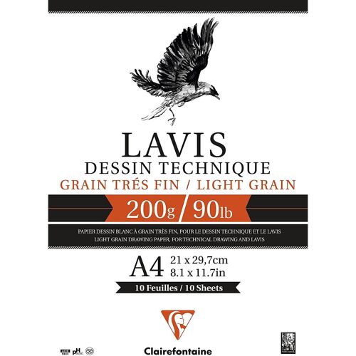 Clairefontaine Lavis Technique 160g A4 Paquet 40f