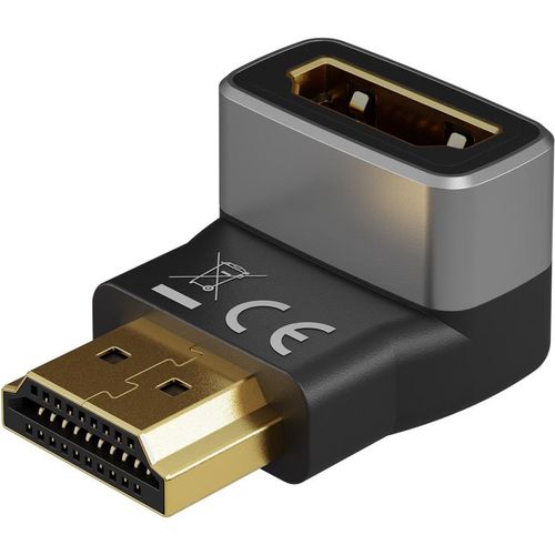 Goobay Adaptateur HDMI¿ Coudé 270° Vertical, 8K @ 60 Hz, Plaqué Or